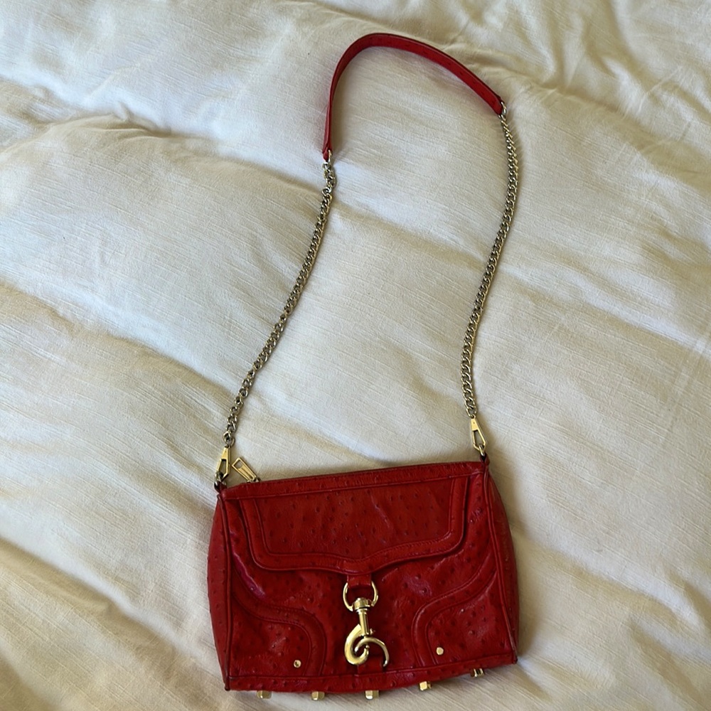 Red Ostrich Rebecca Minkoff Mac Daddy Crossbody Bag